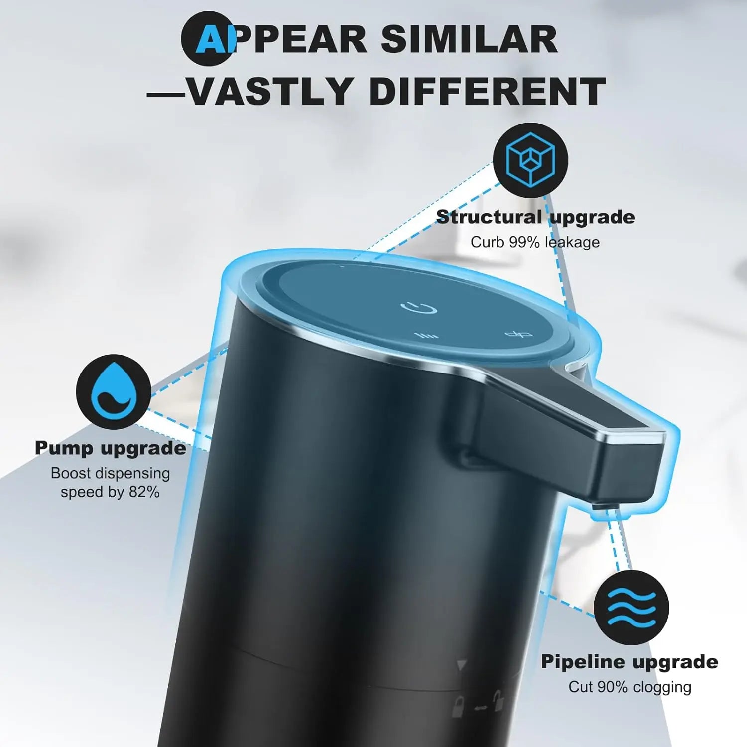 Touchless Soap Dispenser USB Rechargeable with 4-Level Adjustable Wall Mount