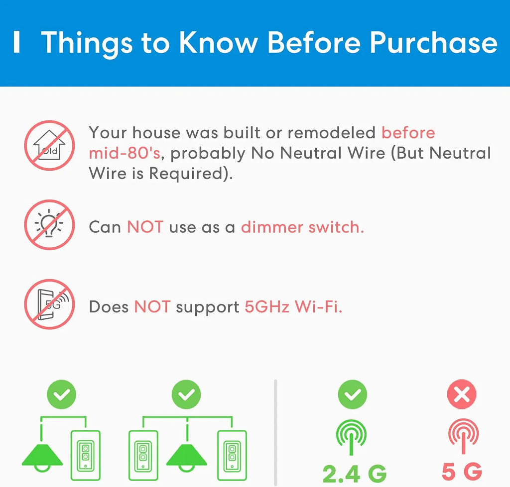 3 Way Smart Light Switch / Work with HomeKit Alexa Google Assistant SmartThings
