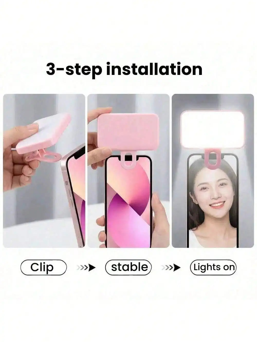 LED Portable Selfie Fill Light, Clip On Fill Light, Phone Selfie Lamp