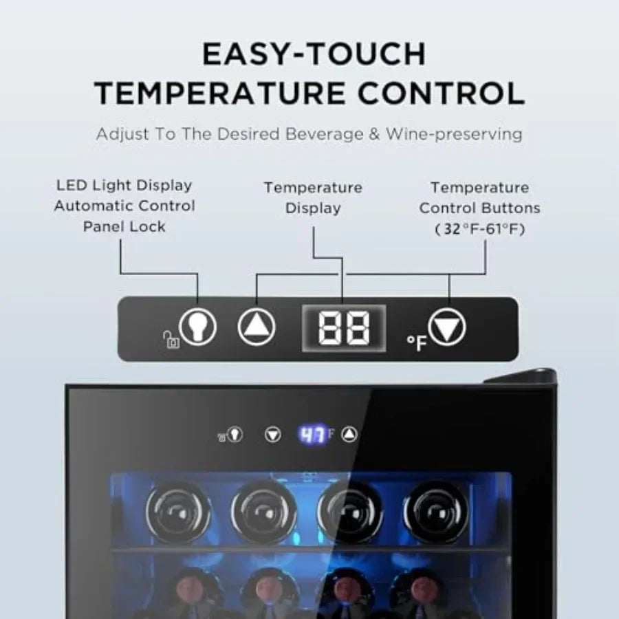 Beverage fridge: stainless steel, black, smart temperature control child lock