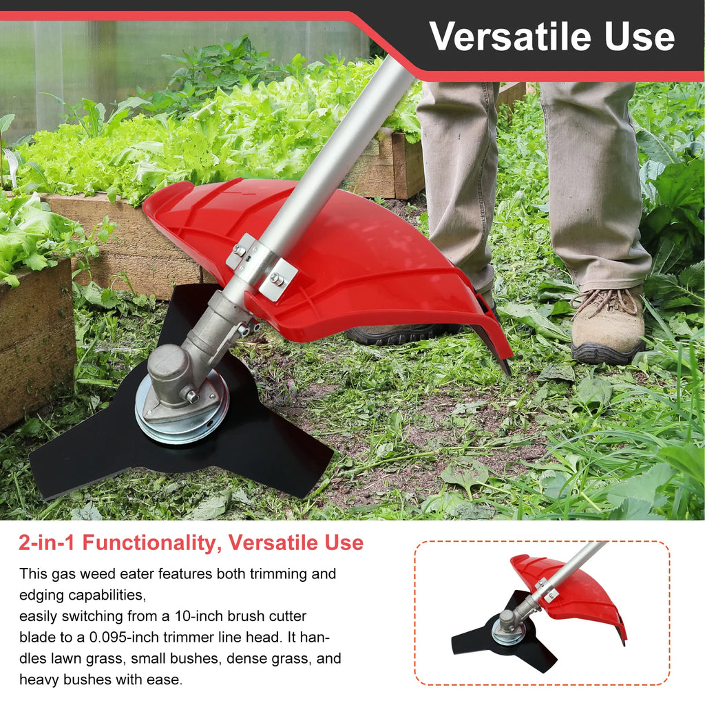 4-Stroke Gas Cordless Weed Wacker 15lb Light High-Power for Lawns and Garden Care
