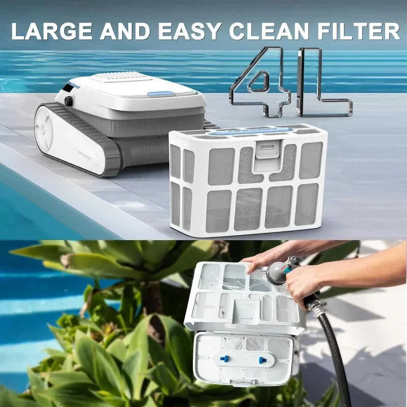 Cordless Robotic Pool Vacuum Cleaner with Wall Climbing