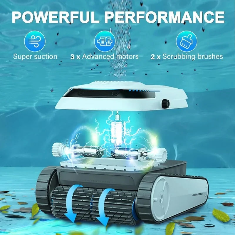 Cordless Robotic Pool Vacuum Cleaner with Wall Climbing