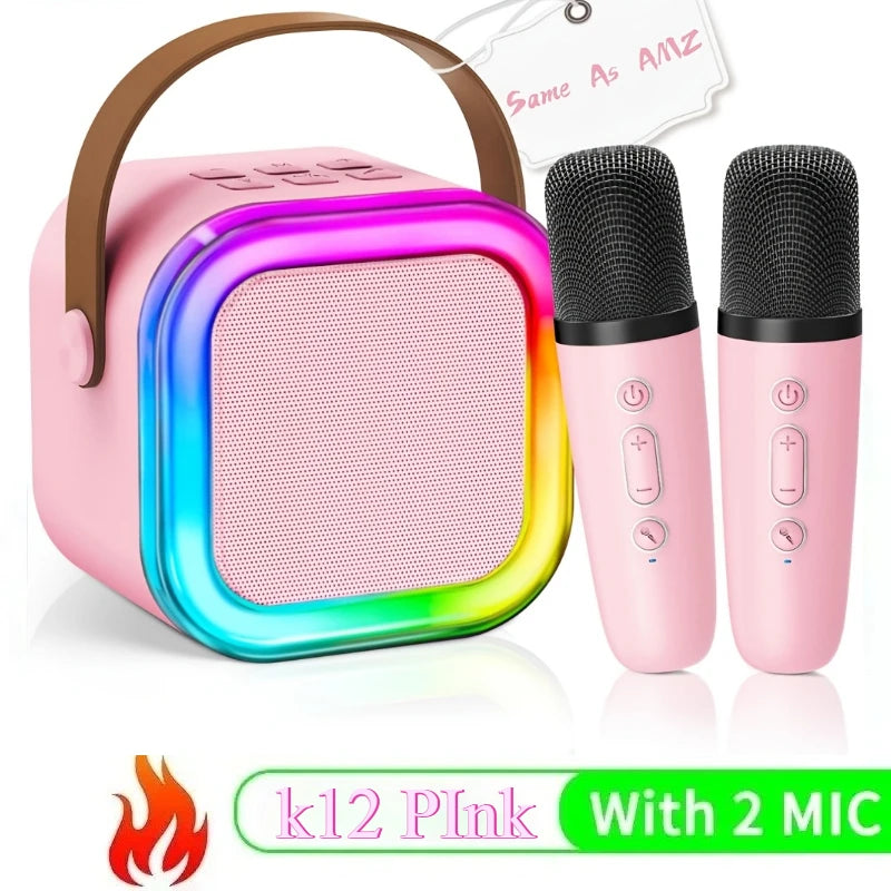 Wireless Speaker with Dual Microphones RGB Portable Karaoke Machine