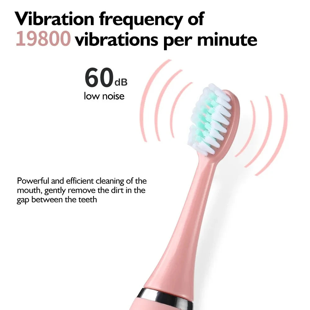 Children Rechargeable Sonic Toothbrush  With Replacement Head