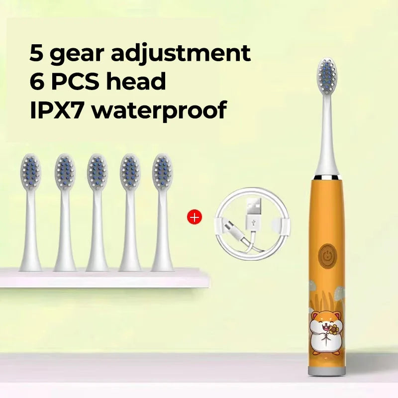 Children Rechargeable Sonic Toothbrush  With Replacement Head
