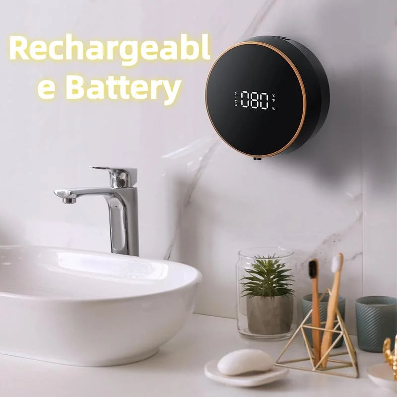 Automatic Touchless Foam Soap Dispenser Wall-Mounted Rechargeable with Digital Display