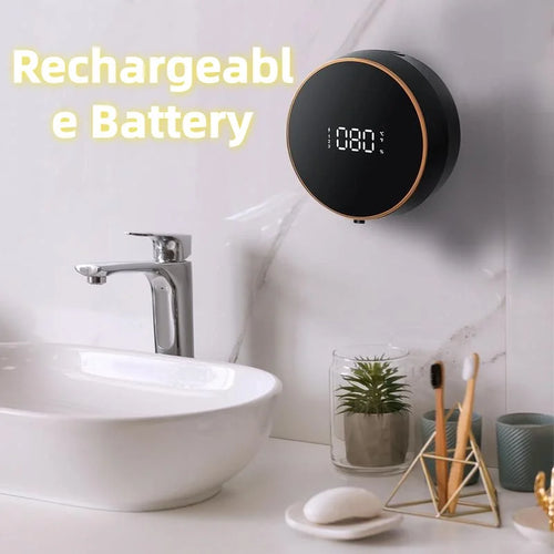 Automatic Touchless Foam Soap Dispenser Wall-Mounted Rechargeable with Digital Display