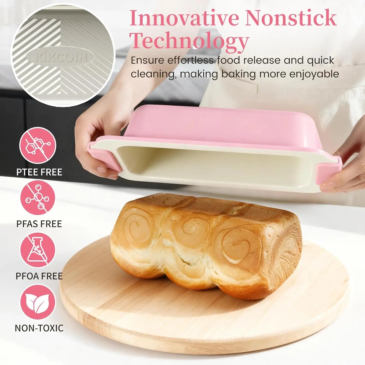 25 PCS Stackable Baking Pans Set, Non-Stick Bakeware with Silicone Handles