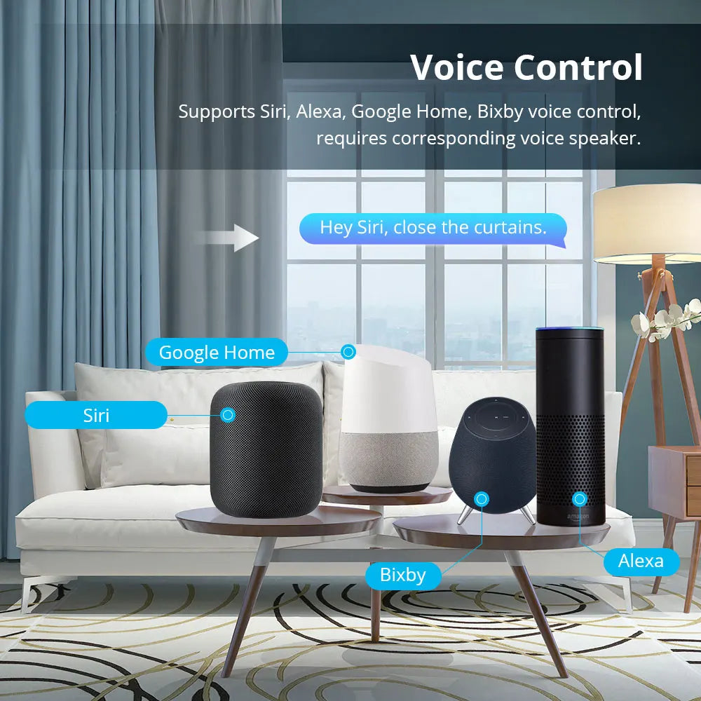 Electric Sliding Curtain Track with Smart Motor / Support HomeKit SmartThings Alexa Google Home APP