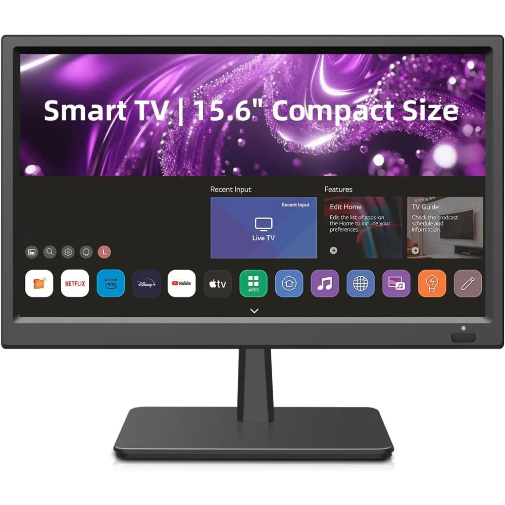 Feihe 15.6 Inch Small Smart TV HD 1080P LED, Flat Screen Smart Television with ATSC Tuner/HDMI/USB/AV for Kitchen