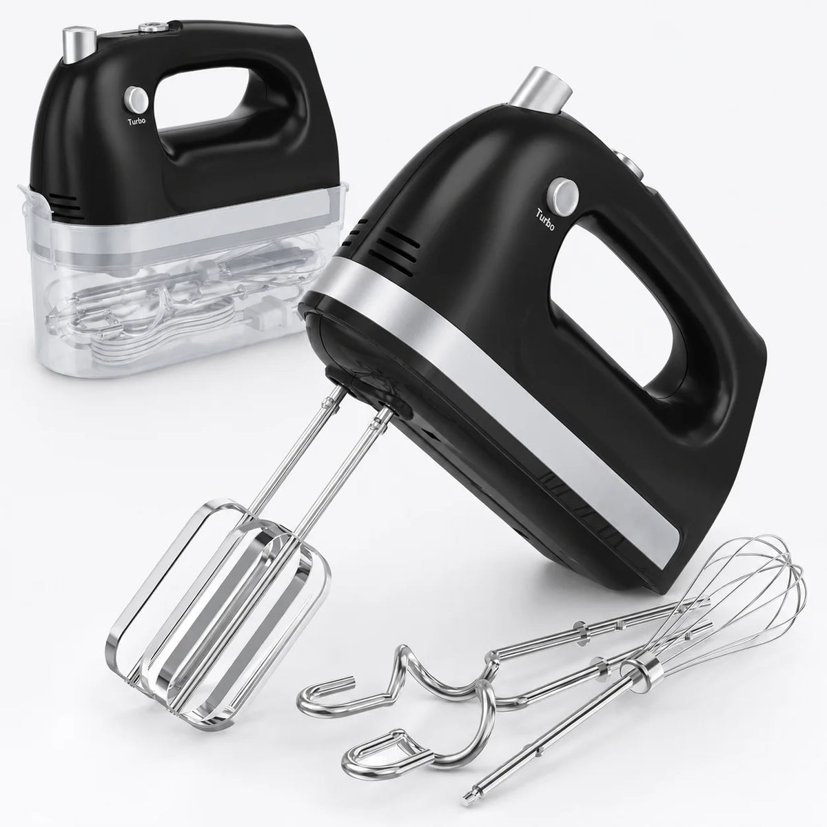 Lord Eagle Electric Hand Mixer 400W 5 Speed Portable Handheld Mixer With Storage Case 5pcs Stainless Steel Attachments For Cake Baking Cream Whipping