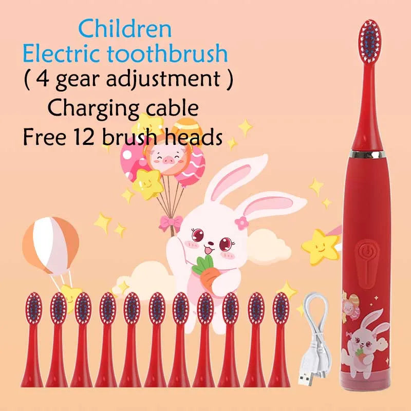 Children Rechargeable Sonic Toothbrush  With Replacement Head