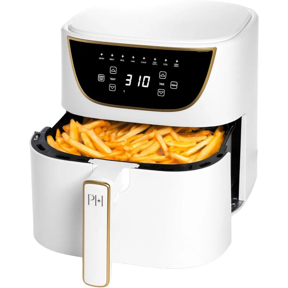 Paris Hilton Air Fryer, Large 6-Quart Capacity, Nonstick Made without PFAS, Touchscreen Display, 8-in-1