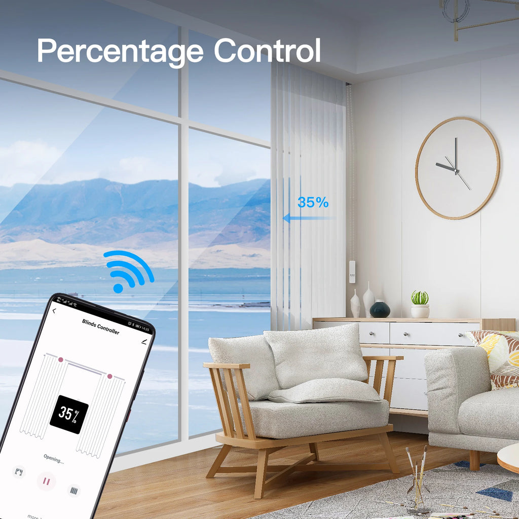 MOES Tuya Smart Motor Electric Chain Roller Blinds Shade Shutter Drive RF Remote Kit Smart Life App via Alexa/Google