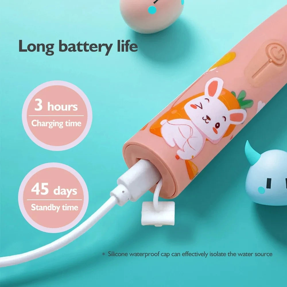 Children Rechargeable Sonic Toothbrush  With Replacement Head