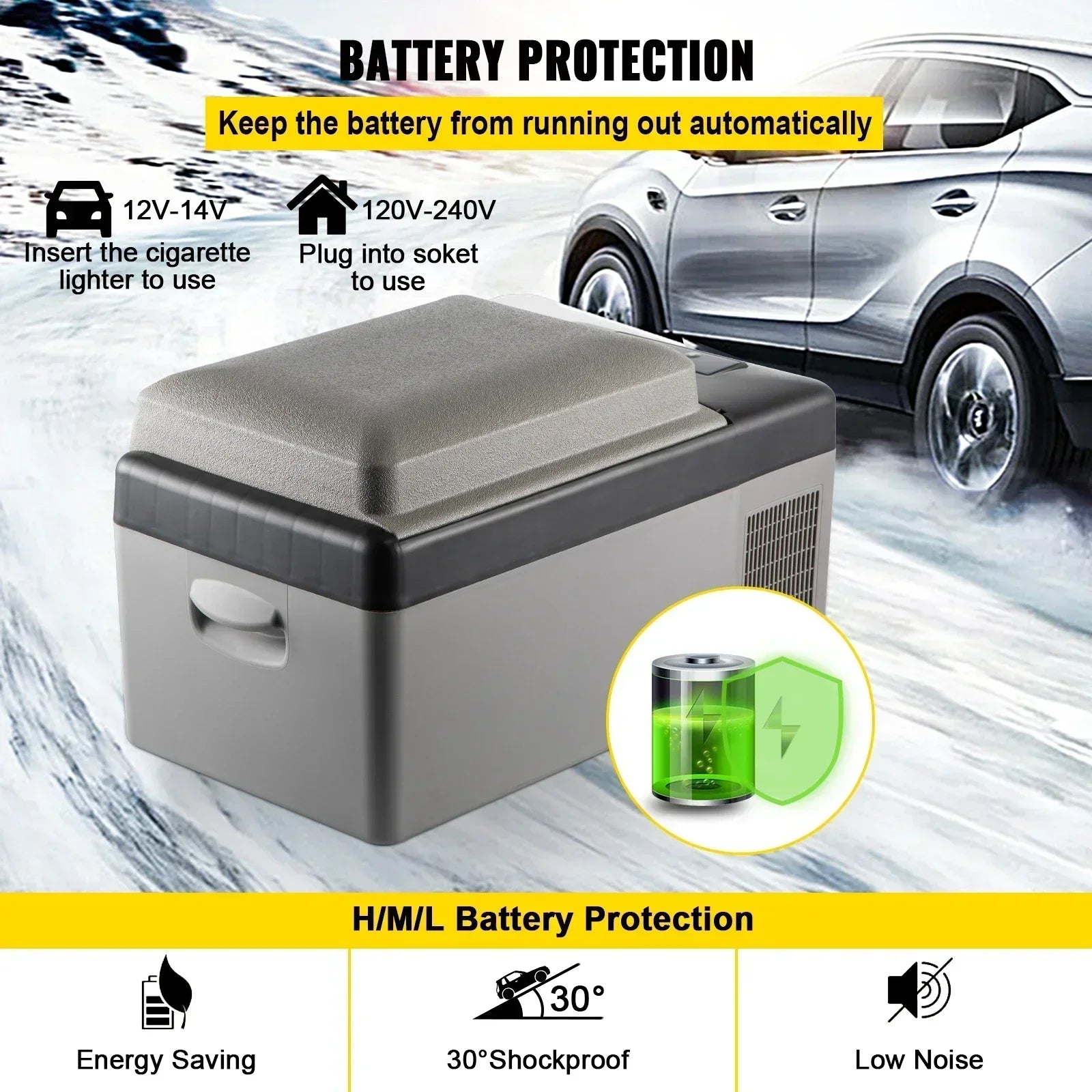 20L Car Mini Fridge Auto Portable Small Refrigerator Mini Electric Cooler