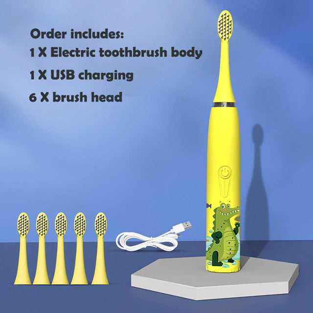 Children Rechargeable Sonic Toothbrush  With Replacement Head