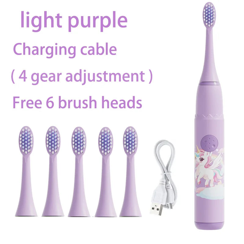 Children Rechargeable Sonic Toothbrush  With Replacement Head