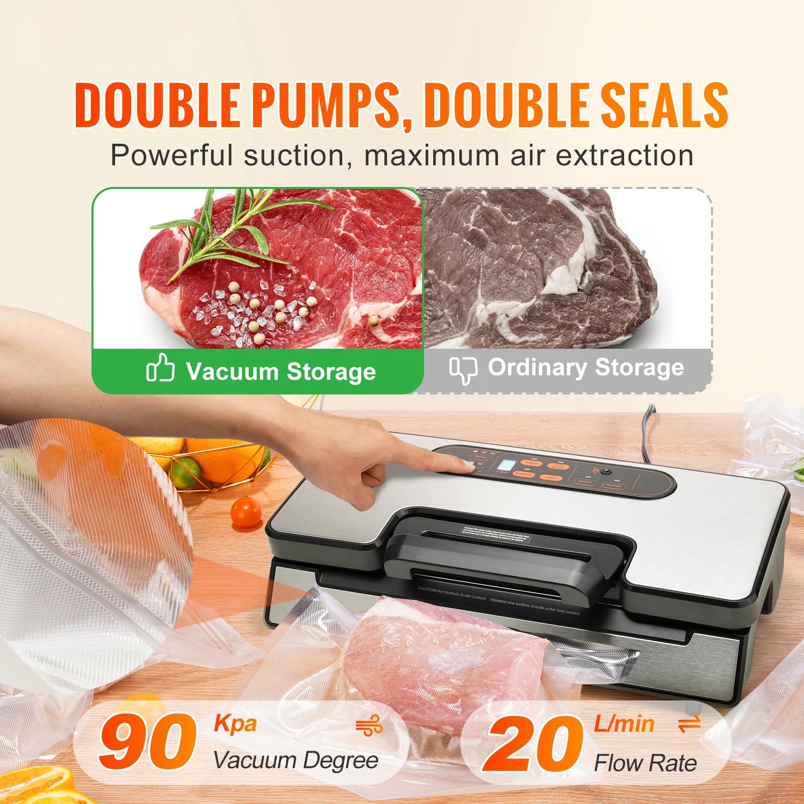 SucceBuy 130W Vacuum Sealer Food Packaging Machine