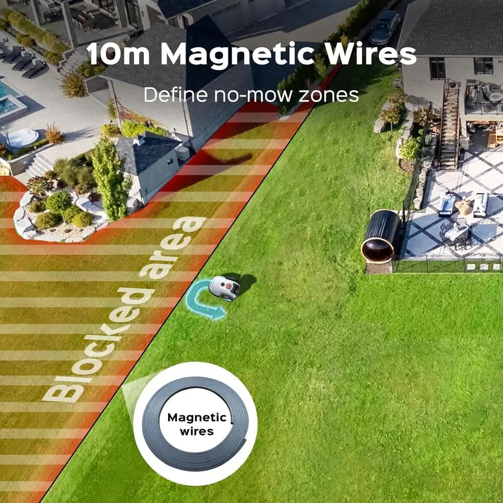 V100 Robot Lawn Mower with Navigation, Smart Obstacle Detection, Collision Sens, Adjustable Cutting Height, Low-Noise Operation—