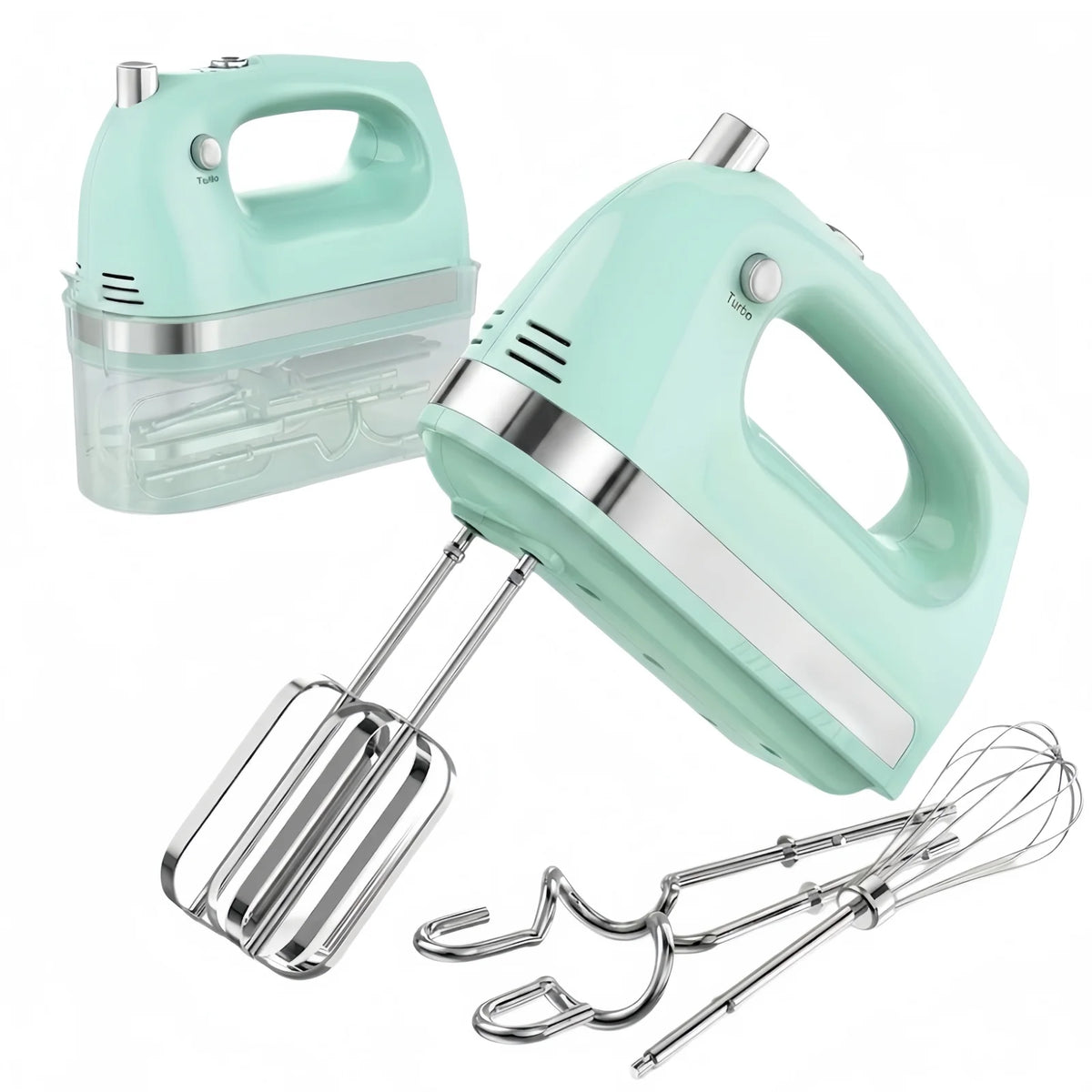 Lord Eagle Electric Hand Mixer 400W 5 Speed Portable Handheld Mixer With Storage Case 5pcs Stainless Steel Attachments For Cake Baking Cream Whipping