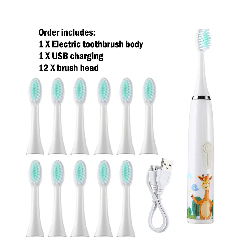 Children Rechargeable Sonic Toothbrush  With Replacement Head