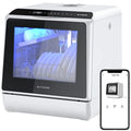 Portable Countertop Dishwasher with WIFI Smart Control Compact Mini Design 5L Water Tank 6 Wash Programs 360 Dual Spray High-Te