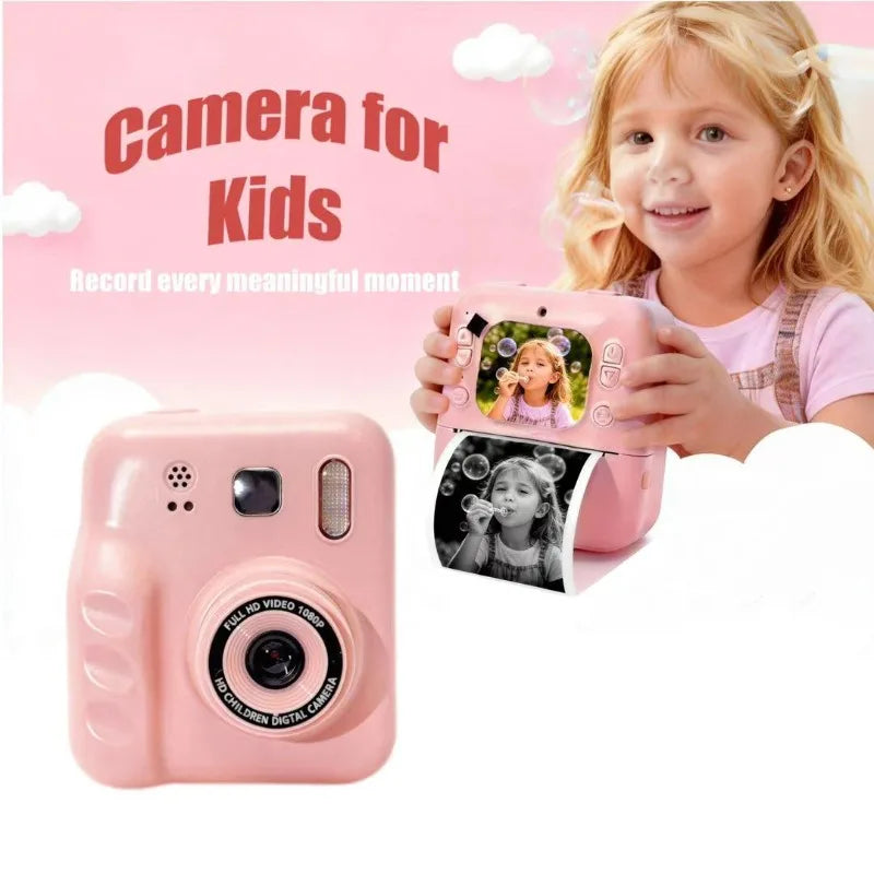 Children's Polaroid print camera high definition dual lens takes pictures and videos