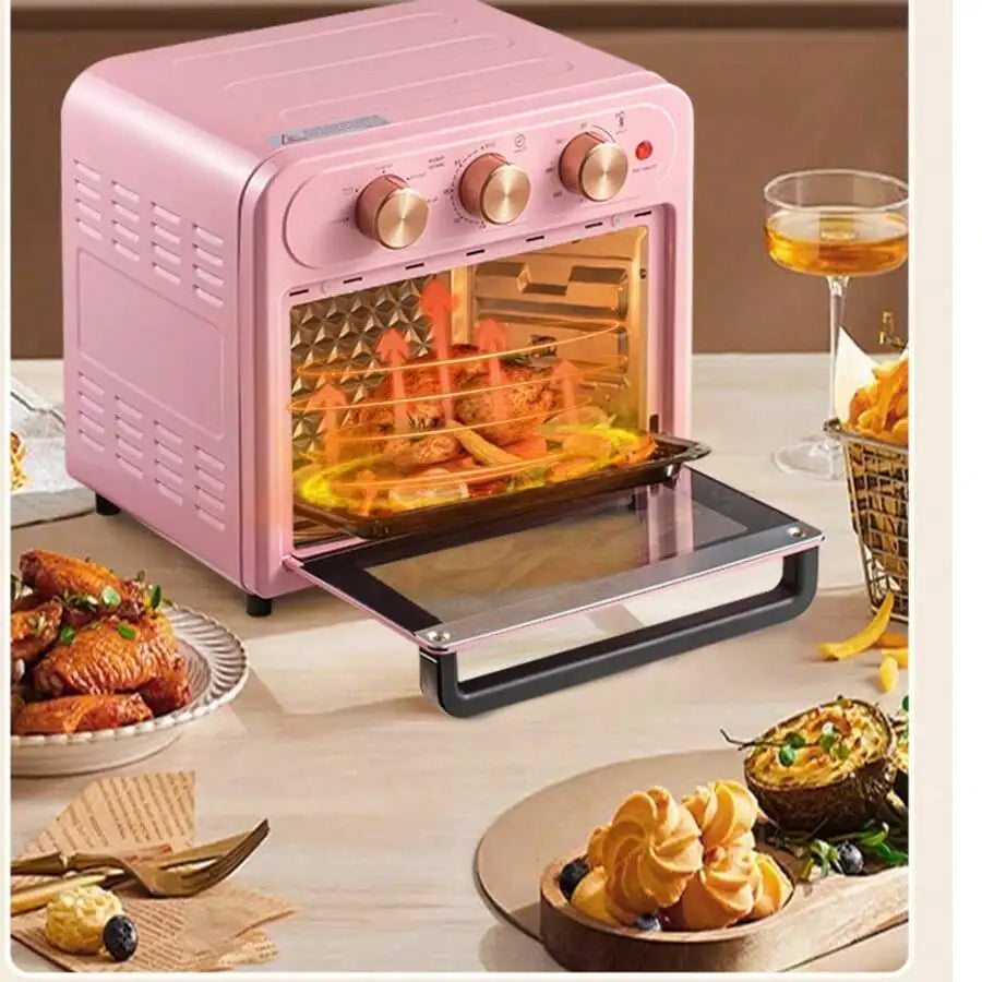 15 Quart Air Fryer & Convection Oven Combo, Multifunctional, Stainless Steel Non-Stick Basket, Easy Clean, Pink – Ideal For Heal