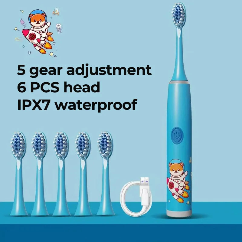 Children Rechargeable Sonic Toothbrush  With Replacement Head