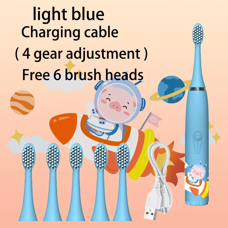 Children Rechargeable Sonic Toothbrush  With Replacement Head