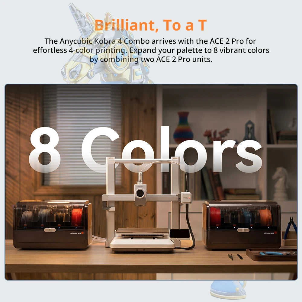 ANYCUBIC Fast Printing 3D Printer 8 Colors ACE 2 Pro Filament Drying APP Control