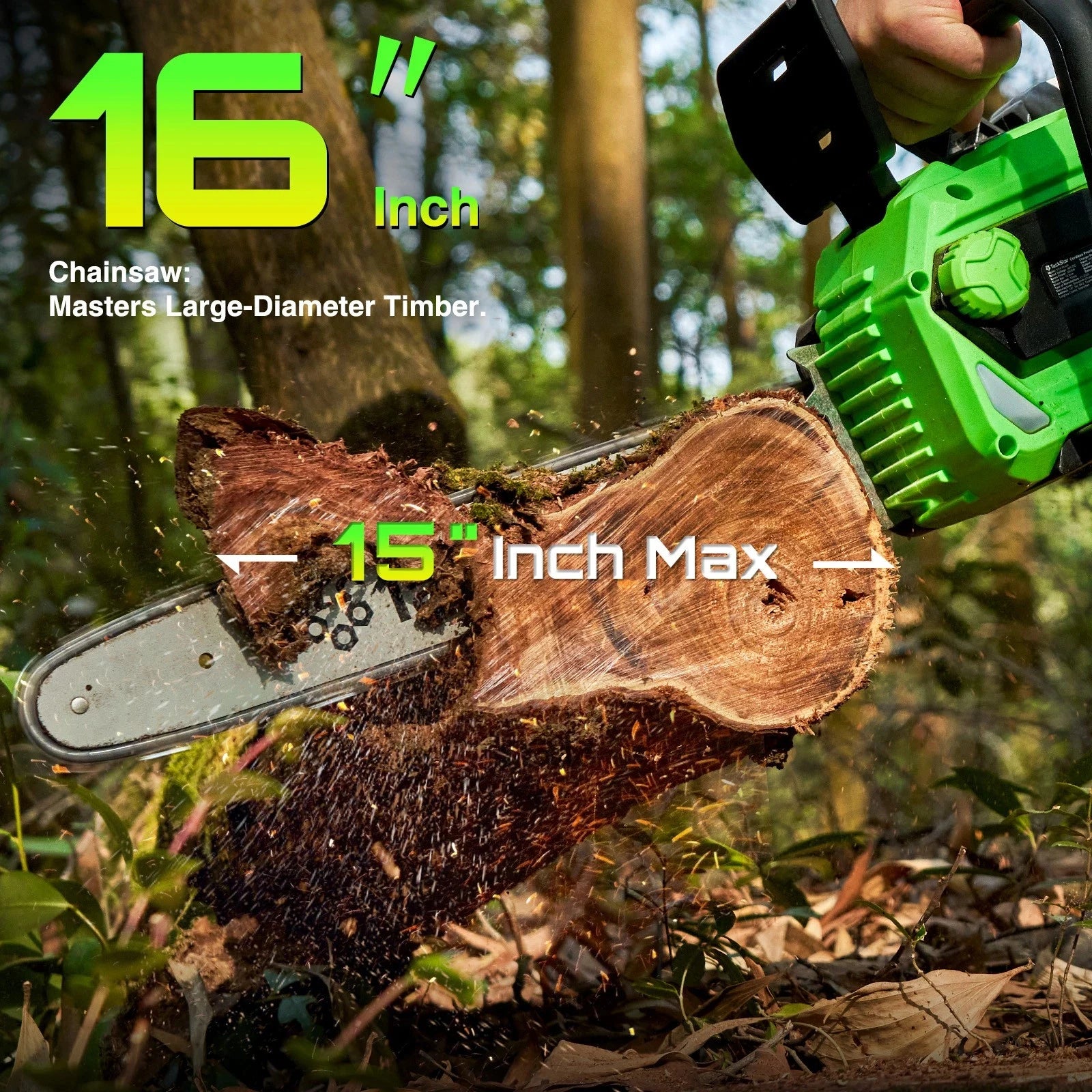 40V Electric 16-inch Cordless Chainsaw With 2 5.0Ah Batteries Power Tools For Wood Cutting Tree Trimming