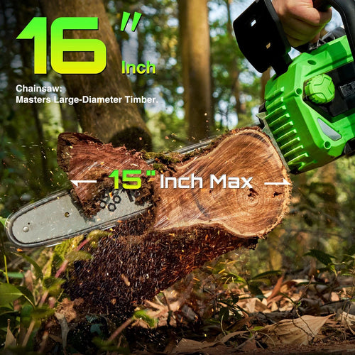 40V Electric 16-inch Cordless Chainsaw With 2 5.0Ah Batteries Power Tools For Wood Cutting Tree Trimming