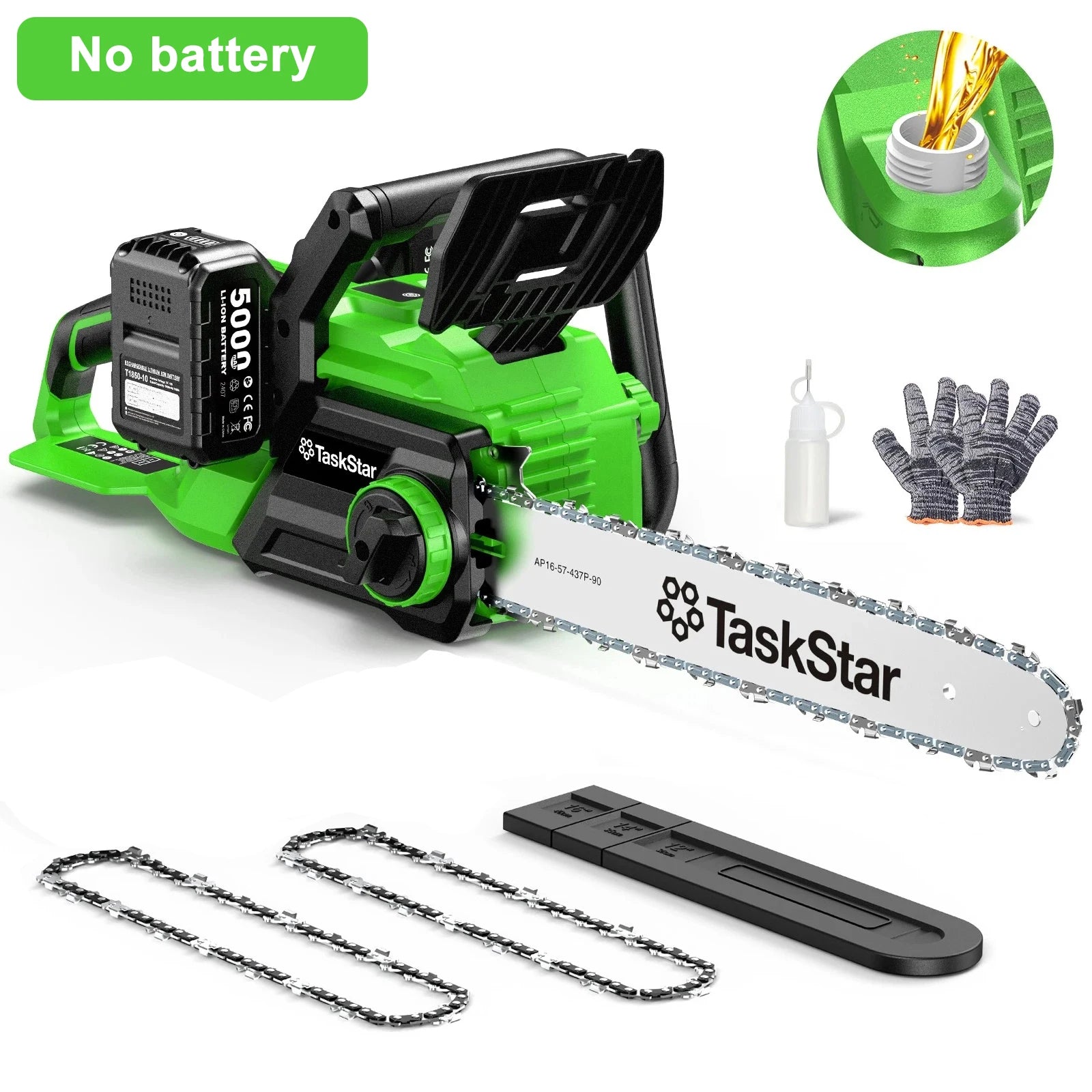 40V Electric 16-inch Cordless Chainsaw With 2 5.0Ah Batteries Power Tools For Wood Cutting Tree Trimming