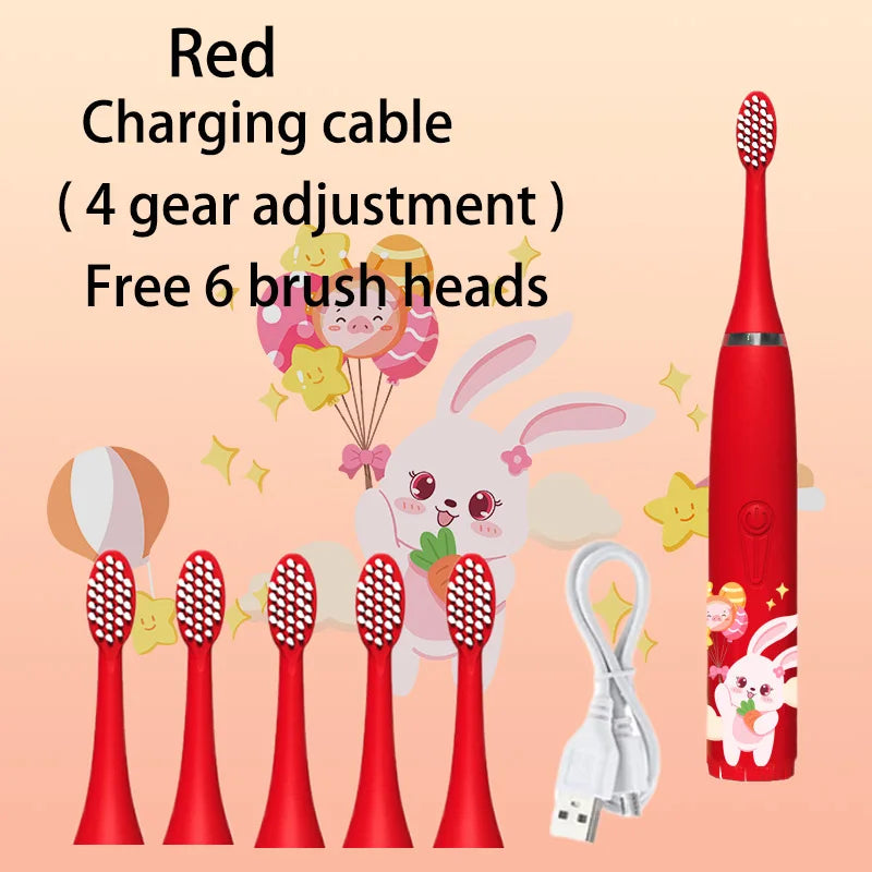 Children Rechargeable Sonic Toothbrush  With Replacement Head