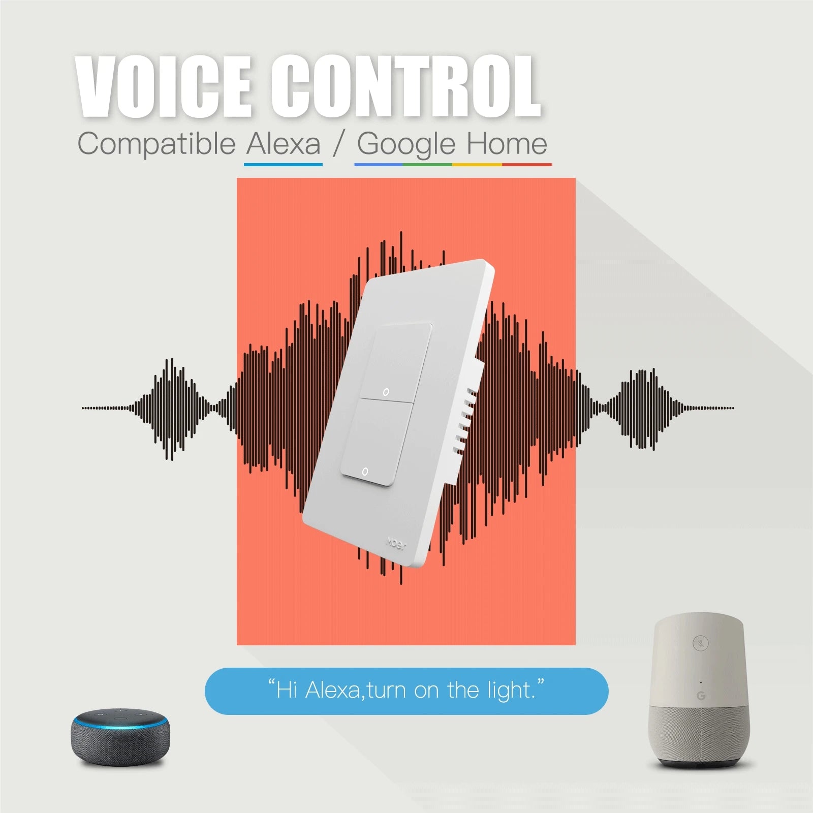 MOES Tuya Smart Light Switch US Single Pole Push Button Wall Switch Work With Alexa Google Home Neutral Wire Required
