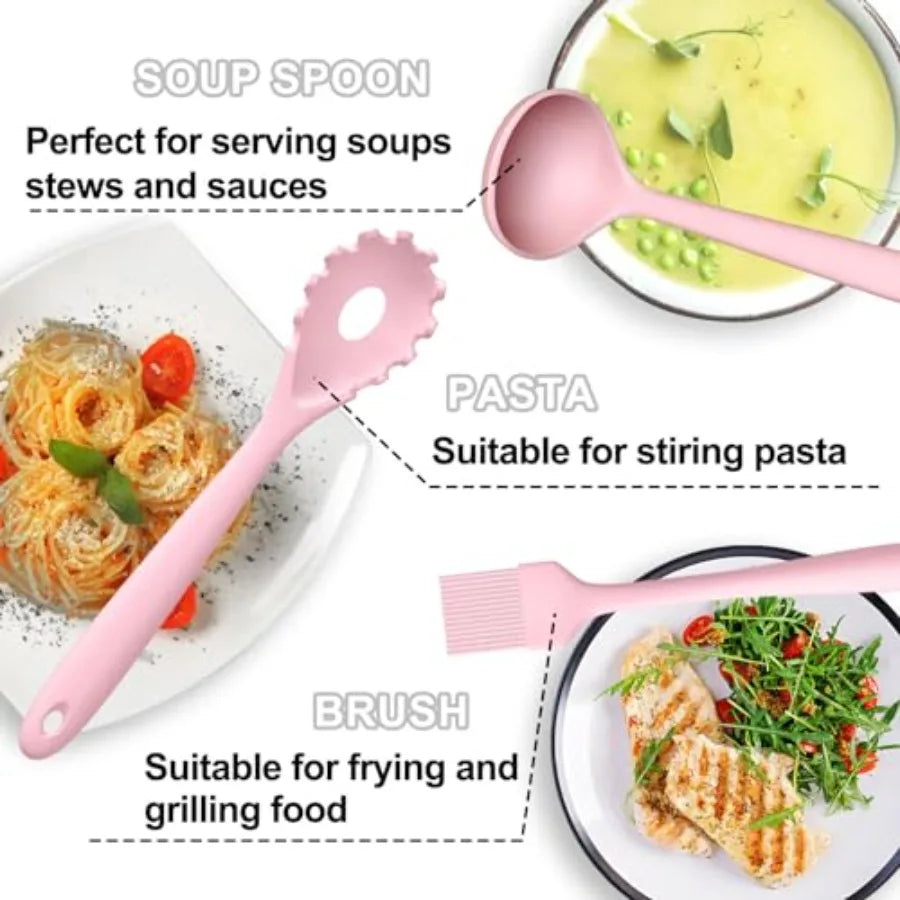 22-Piece Silicone Cooking Utensils Set, Dishwasher Safe