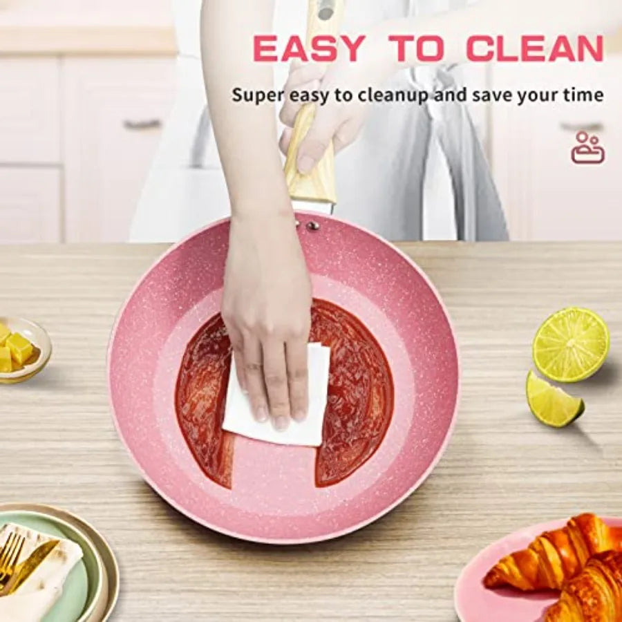Nonstick Egg Pan for Kitchen Use, Stone-Coated Aluminum, Black, PFOA-Free and Induction Compatible
