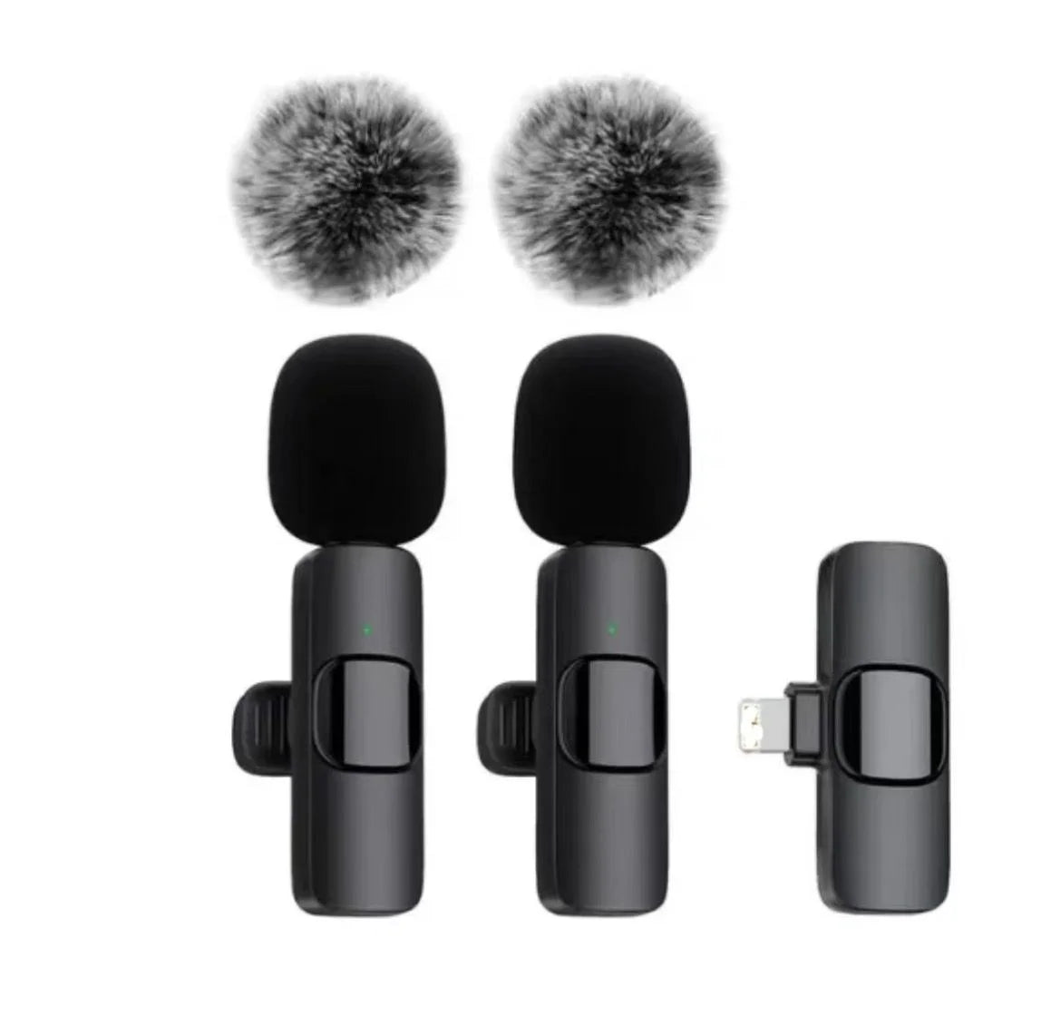 2 Pcs Wireless Lavalier Microphone, Mini Clip-on Mic with Crystal Clear Sound Quality