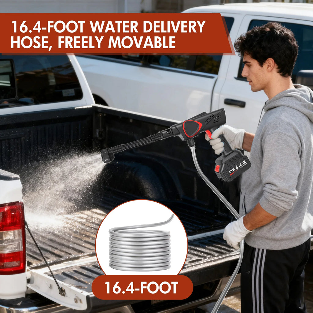 21V Cordless Pressure Washer  6-in-1 Adjustable Nozzle