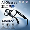 AI glasses, dual cameras, 2 million pixels, with three lenses, wireless smart glasses, hunting glasses, video glasses, AI shooting glasses, cycling glasses, sports camera, long battery life, high sound quality, touch voice