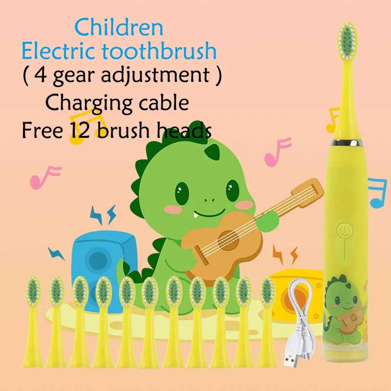 Children Rechargeable Sonic Toothbrush  With Replacement Head