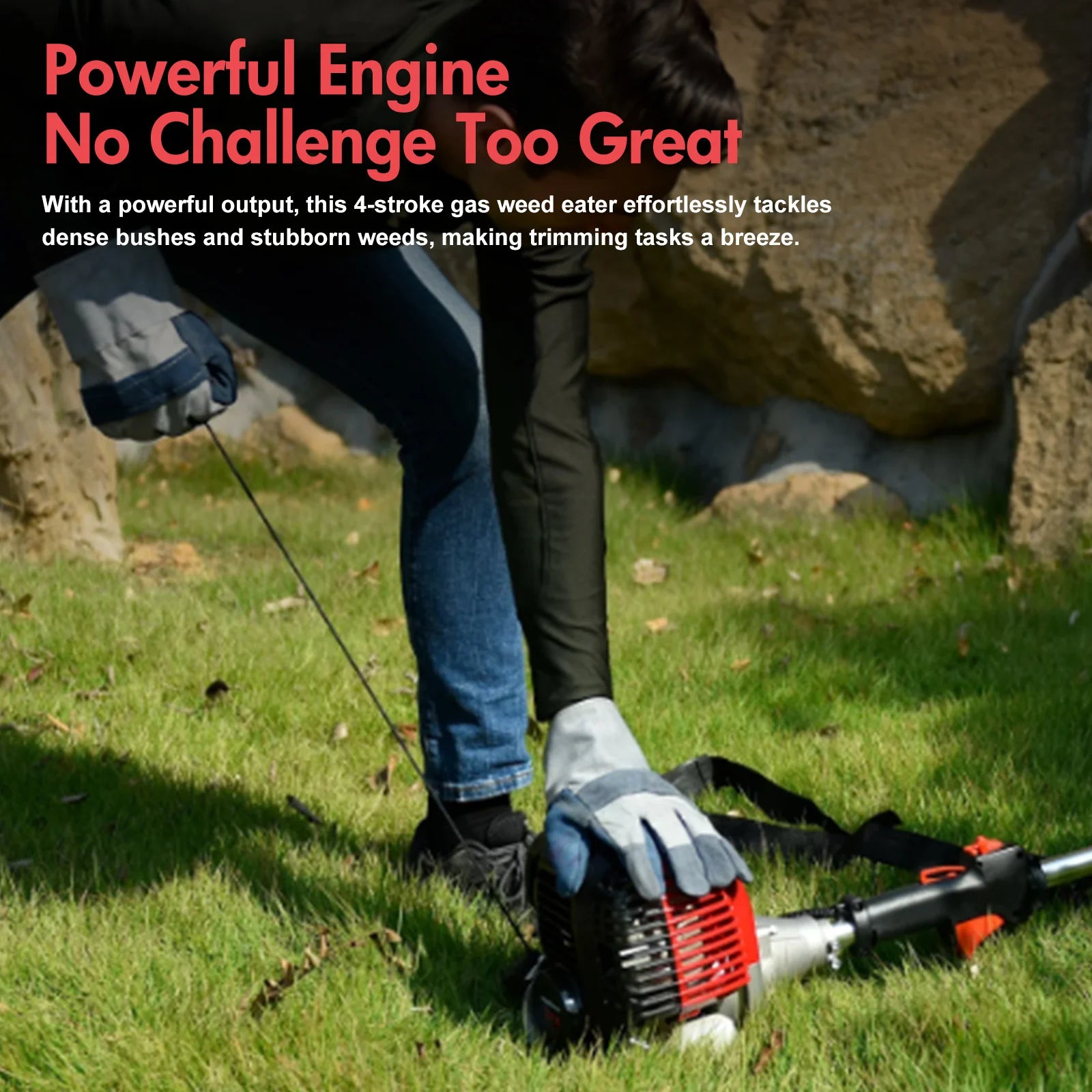 4-Stroke Gas Cordless Weed Wacker 15lb Light High-Power for Lawns and Garden Care