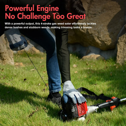 4-Stroke Gas Cordless Weed Wacker 15lb Light High-Power for Lawns and Garden Care