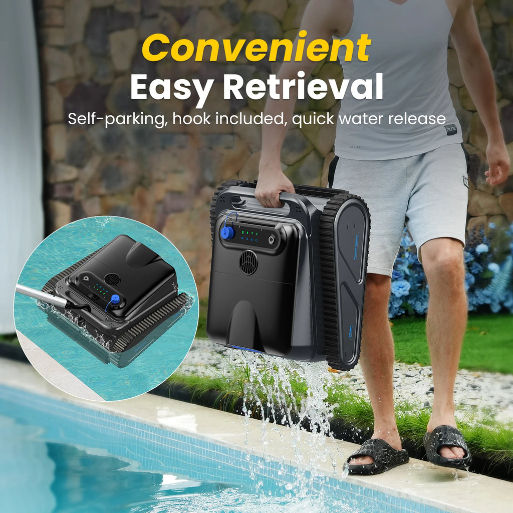 Robot Swimming Pool Cleaner Powerful Cordless Floor Wall Auto Cleaning