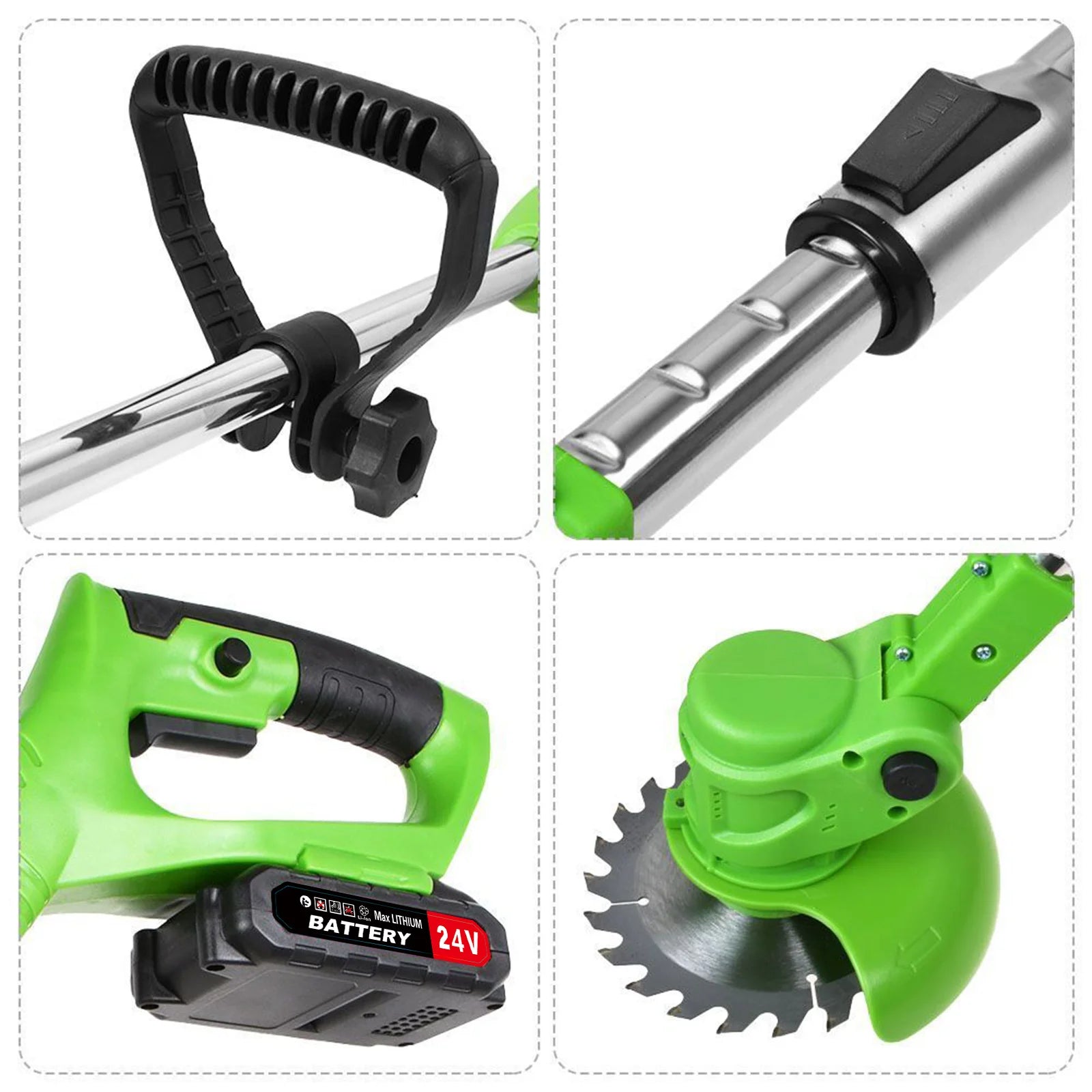 Electric Lawn and Weed Trimmer with 2 x Battery for Yard Garden