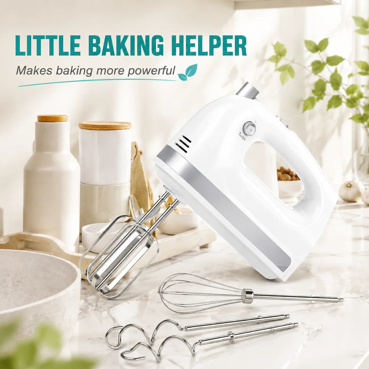 Lord Eagle Electric Hand Mixer 400W 5 Speed Portable Handheld Mixer With Storage Case 5pcs Stainless Steel Attachments For Cake Baking Cream Whipping