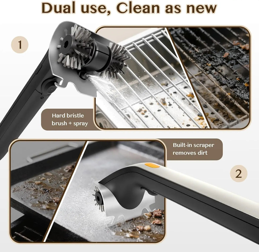 Electric Grill Brush Cleaner with Water Tank